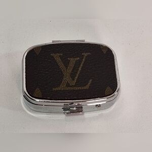 Louis Vuitton Monogram Canvas Silver Pill Box Compact Mirror